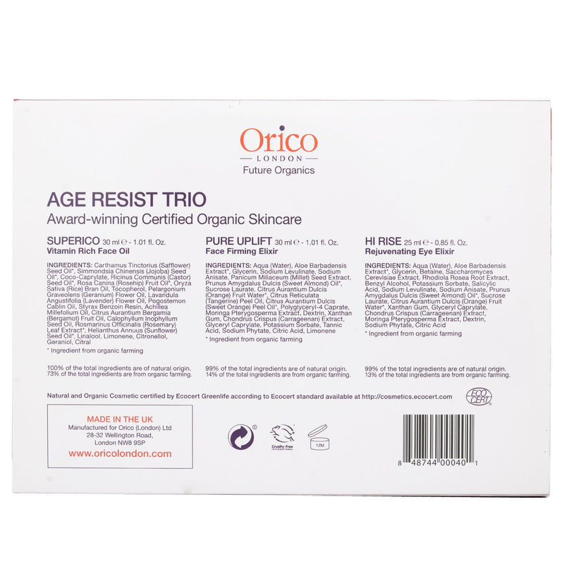 オリコ ロンドン  エイジレジスト トリオ: フェイスオイル 30ml/1.01oz + ファーミングエリクシール 30ml/1.01oz + アイエリクシール 25ml/0.85oz   3pcs