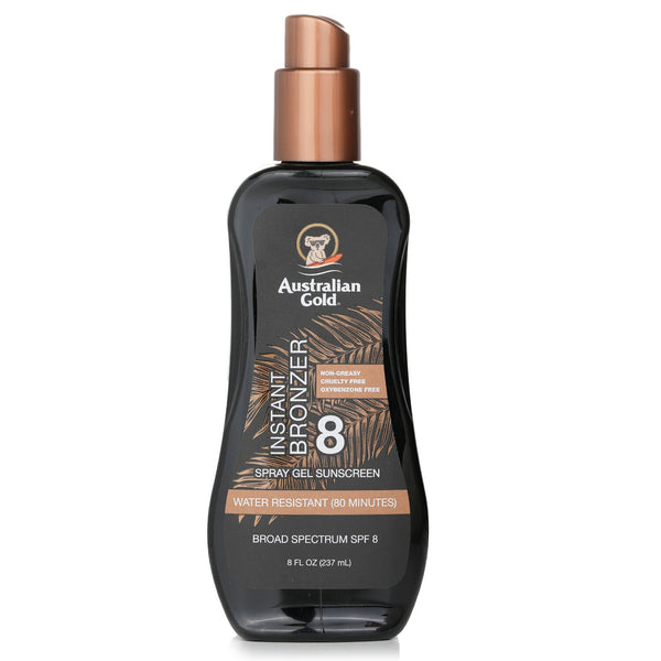 オーストラリアンゴールド  スプレー ゲル サンスクリーン ブロード スペクトラム SPF 8 ウイズ インスタント ブロンザー   237ml/8oz