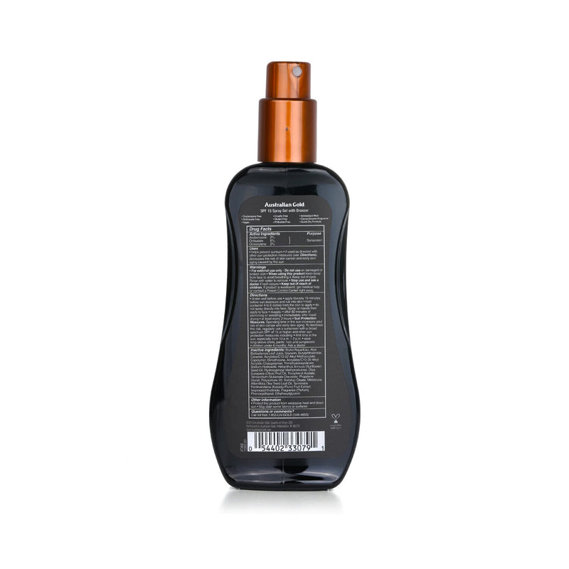 オーストラリアンゴールド  スプレー ゲル サンスクリーン ブロード スペクトラム SPF 15 ウイズ インスタント ブロンザー   237ml/8oz