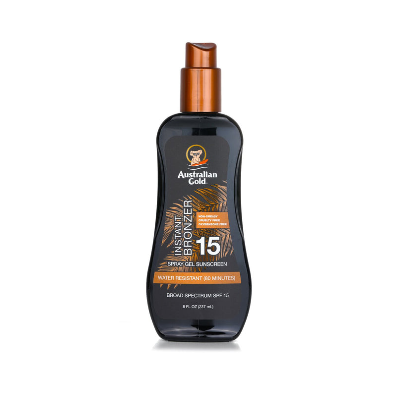 オーストラリアンゴールド  スプレー ゲル サンスクリーン ブロード スペクトラム SPF 15 ウイズ インスタント ブロンザー   237ml/8oz