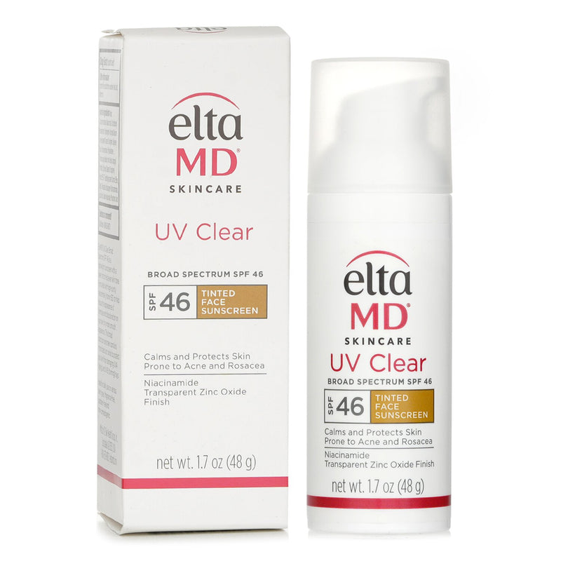 エルタMD  UV クリア フェイシャル サンスクリーン SPF 46 - For Skin Types Prone To Acne, Rosacea & Hyperpigmentation - Tinted   48g/1.7oz