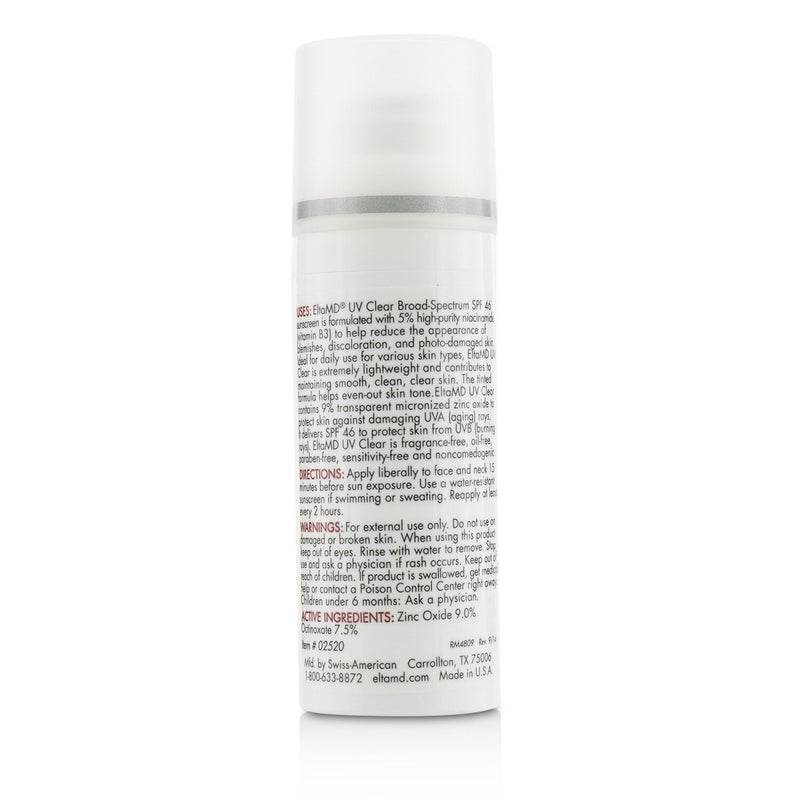 エルタMD  UV クリア フェイシャル サンスクリーン SPF 46 - For Skin Types Prone To Acne, Rosacea & Hyperpigmentation - Tinted   48g/1.7oz