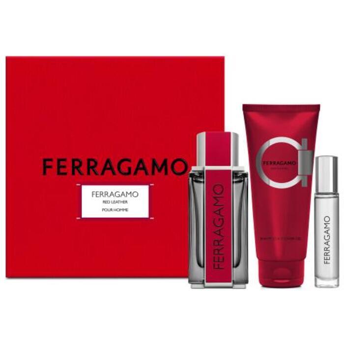 Salvatore Ferragamo Red Leather Man Set Eau De Parfum & Eau De Parfum 10ml & Shampoo & Sg 100ml