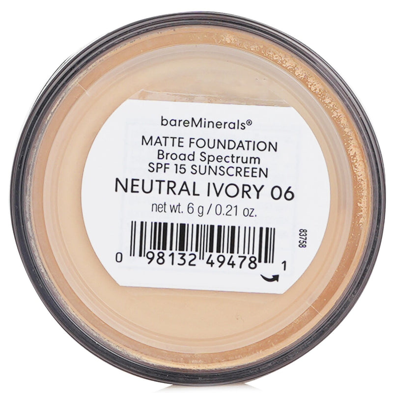 ベアミネラル  ベアミネラル マット ファンデーション ブロード スペクトラム SPF15 - Neutral Ivory   6g/0.21oz