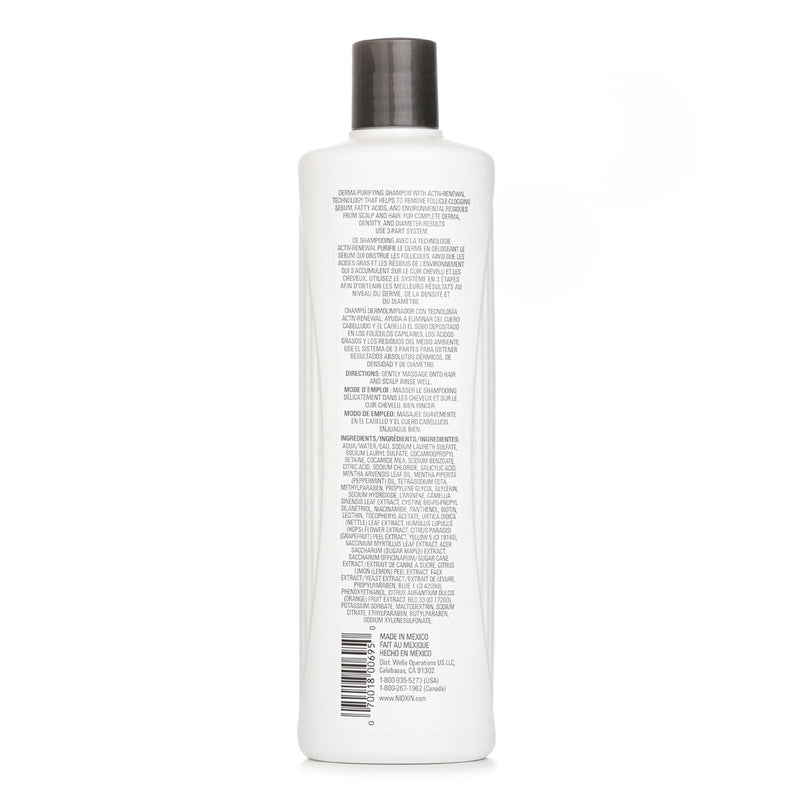 ナイオキシン  ダーマ ピュリファイング システム 1 クレンザー シャンプー (ナチュラル ヘア, ライト シンニング)(Random packaging)   500ml/16.9oz