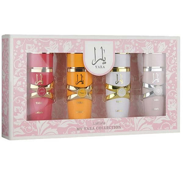 Lattafa My Yara Collection For Women - 4 Pc Gift Set Yara Candy Eau De Parfum Spray Yara Tous Eau De Parfum Spray Yara Moi Eau De Parfum Spray Yara Eau De Parfum Spray 0.84oz