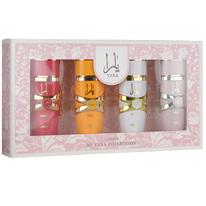 Lattafa My Yara Collection For Women - 4 Pc Gift Set Yara Candy Eau De Parfum Spray Yara Tous Eau De Parfum Spray Yara Moi Eau De Parfum Spray Yara Eau De Parfum Spray 0.84oz