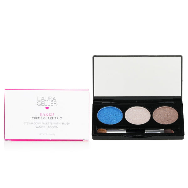 ローラ・ゲラー  ベイクド クリーム グレーズ トリオ アイシャドウ パレット ウィズ ブラシ - # Sandy Lagoon   3g/0.1oz