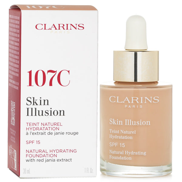 クラランス  スキン イルージョン ナチュラル ハイドレーティング ファンデーション SPF 15 #107C   30ml/1oz