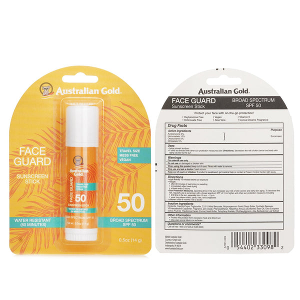 オーストラリアンゴールド  フェイスガード サンスクリーンスティック SPF50 - #1 Fragrance   14g/0.5oz