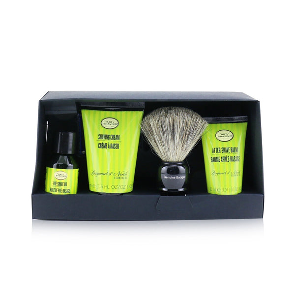 アートオブシェービング  The Four Elements of The Perfect Shave Set with Bag - Bergamot & Neroli : Pre Shave Oil + Shave Crm + A/S Balm + Brush + Razor   5pcs+1Bag