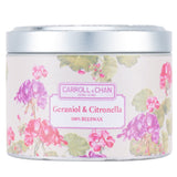 キャンドル・キャロル&チャン  100% Beeswax Tin Candle - Geraniol & Citronella   (8x6) cm