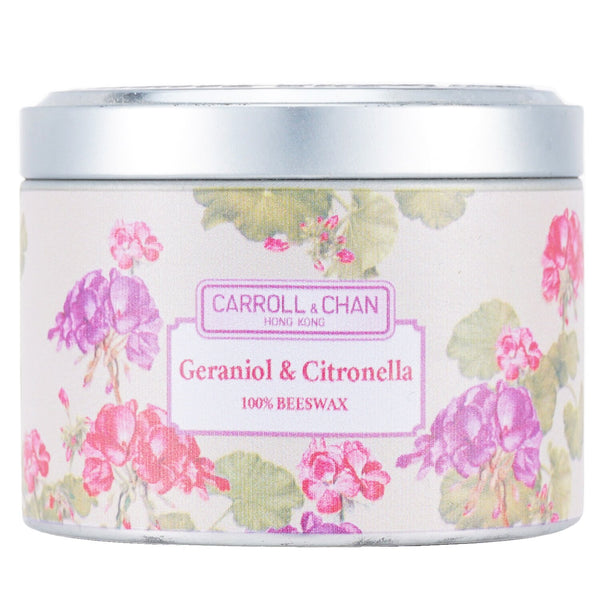 キャンドル・キャロル&チャン  100% Beeswax Tin Candle - Geraniol & Citronella   (8x6) cm