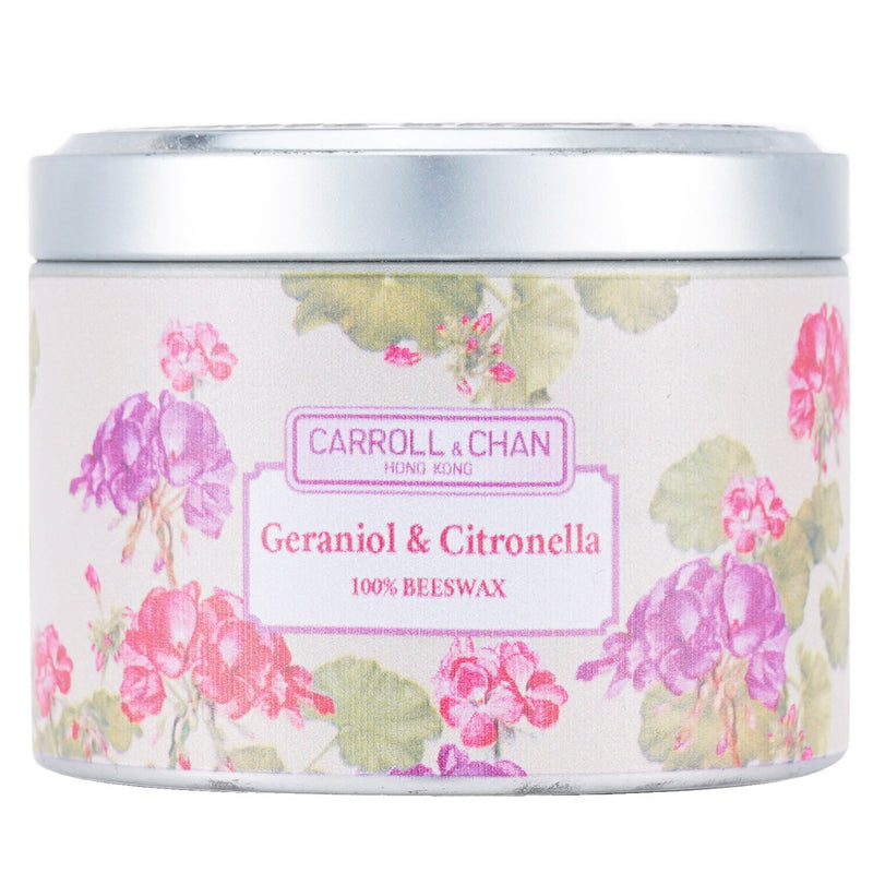 キャンドル・キャロル&チャン  100% Beeswax Tin Candle - Geraniol & Citronella   (8x6) cm
