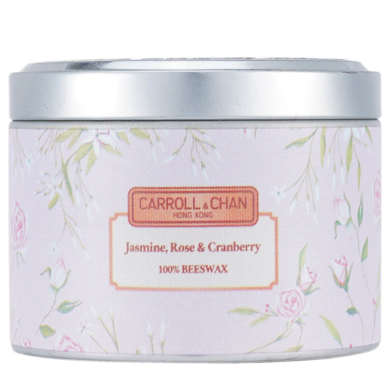 キャンドル・キャロル&チャン  100% Beeswax Tin Candle - Jasmine Rose Cranberry   (8x6) cm