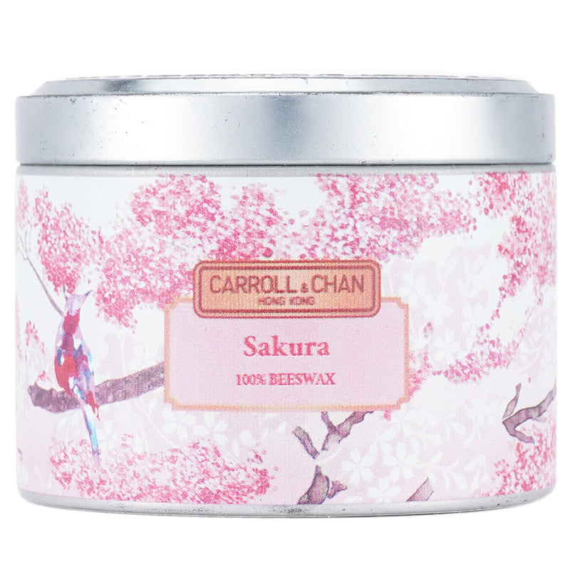 キャンドル・キャロル&チャン  100% Beeswax Tin Candle - Sakura   (8x6) cm