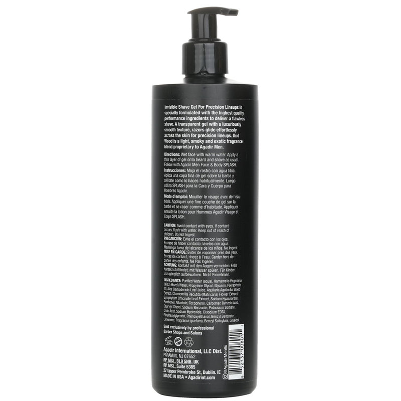 アガディール  Agadir Men Invisible Shave Gel - Oud Wood   473ml/16oz