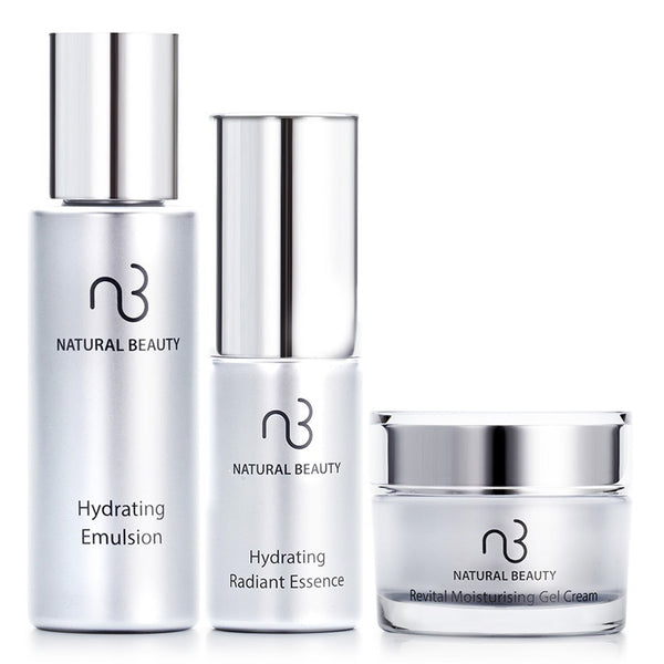 ナチュラル ビューティ  Travel Set: Hydrating Emulsion 30ml + Hydrating Radiance Essence 14ml + Revital Moisturising Gel Cream 14g   3pcs