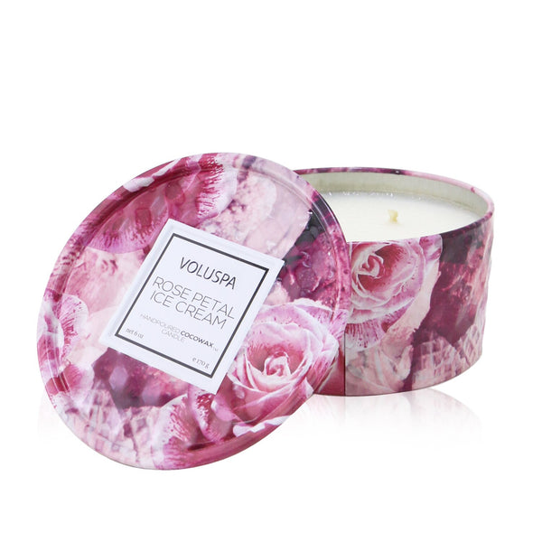 ボルスパ  2 Wick Tin Candle - Rose Petal Ice Cream   170g/6oz