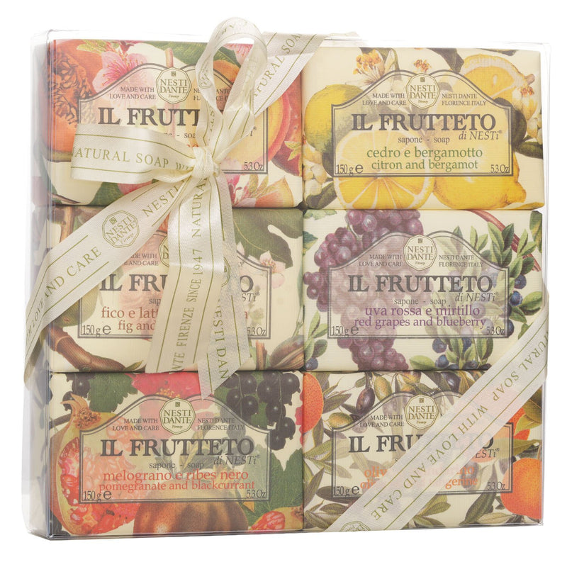 ネスティダンテ  Il Frutteto Soap Gift Set (#Peach & Melon, #Citron & Bergamot, #Fig & Almond Milk, #Red Grapes & Blueberry, #Pomegranate & Blackcurrant, #Olive Oil & Tangerine)   6x150g/5.3oz