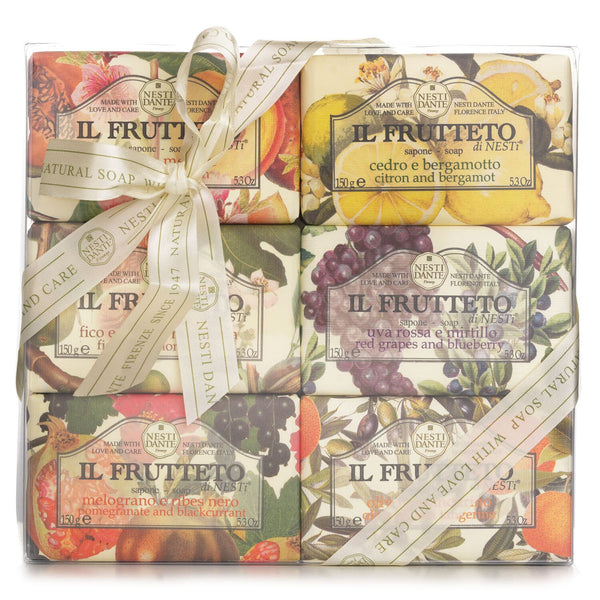 ネスティダンテ  Il Frutteto Soap Gift Set (#Peach & Melon, #Citron & Bergamot, #Fig & Almond Milk, #Red Grapes & Blueberry, #Pomegranate & Blackcurrant, #Olive Oil & Tangerine)   6x150g/5.3oz