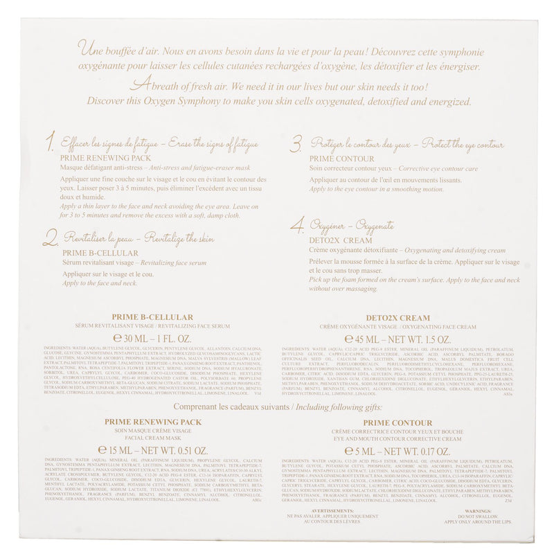 ヴァルモン  ザ オキシジン シンフォニー セット: プライム リニューイング パック 15ml + プライム B - セルラー 30ml + プライム コントゥール 5ml + Deto2x クリーム 45ml   4pcs
