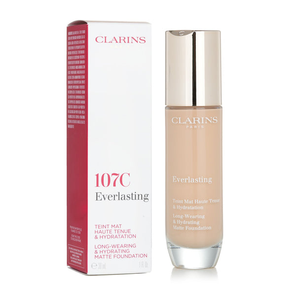 クラランス  エバーラスティング ロングウェアリング & ハイドレーティング マットファンデーション - # 107C ベージュ   30ml/1oz
