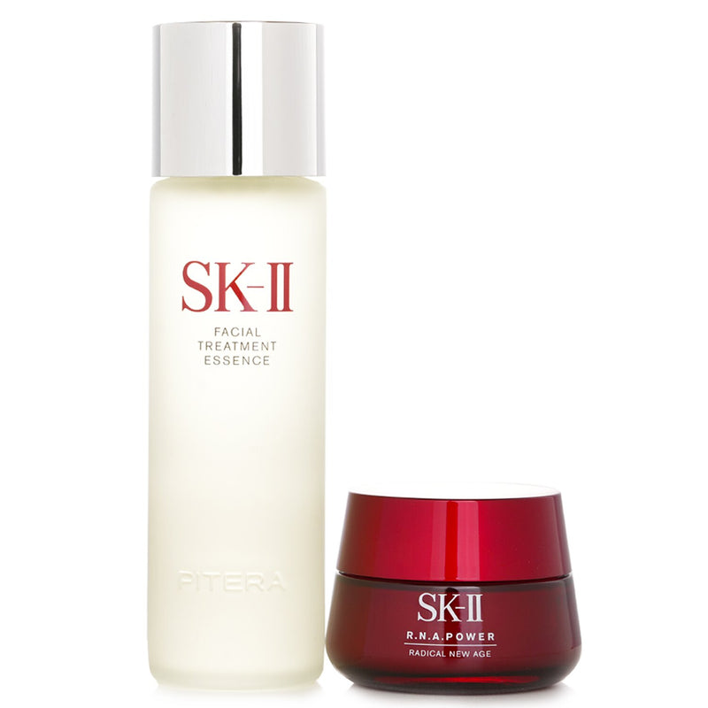 SK-II  Ageless Beauty Essentials Set: R.N.A. Power Moisturizing Cream 80ml + Facial Treatment Essence 230ml   2pcs