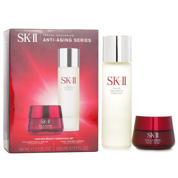 SK-II  Ageless Beauty Essentials Set: R.N.A. Power Moisturizing Cream 80ml + Facial Treatment Essence 230ml   2pcs