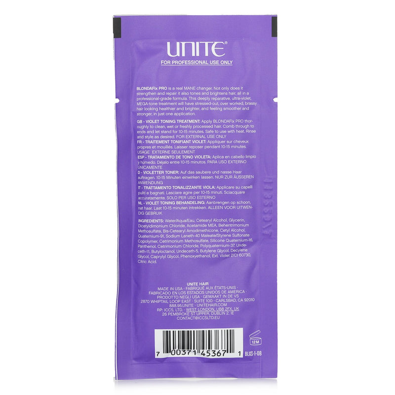 ユナイト  BLONDA Fix PRO Violet Toning Treatment (Salon Product)   24x30ml/1oz