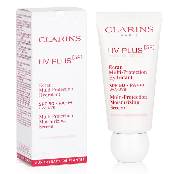 クラランス  UVプラス [5P] アンチポリューション マルチプロテクション モイスチャライジング スクリーン SPF50 - ローズ   30ml/1oz