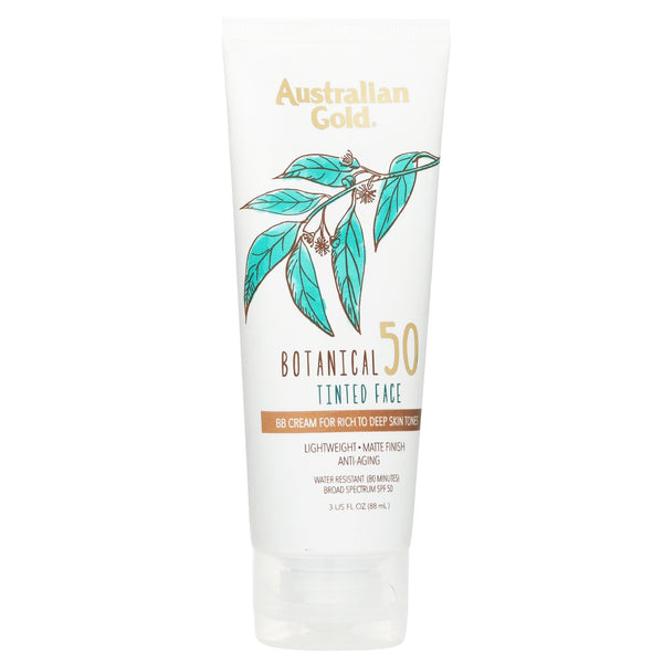 オーストラリアンゴールド  Botanical Sunscreen SPF 50 Tinted Face BB Cream - Rich to Deep   89ml/3oz