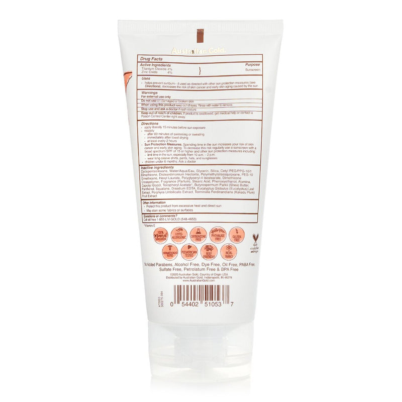 オーストラリアンゴールド  ボタニカル ミネラル サンスクリーン SPF 50   147ml/5oz