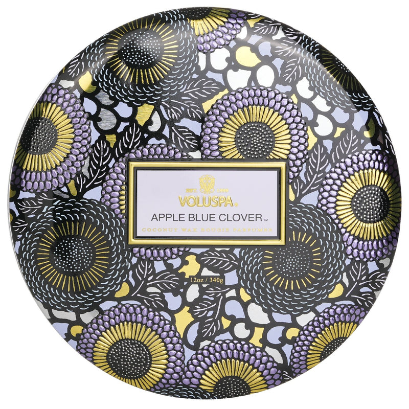ボルスパ  3 Wick Decorative Tin Candle - Apple Blue Clover   340g/12oz