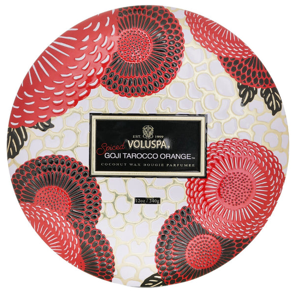 ボルスパ  3 Wick Decorative Tin Candle - Spiced Goji Tarocco Orange   340g/12oz