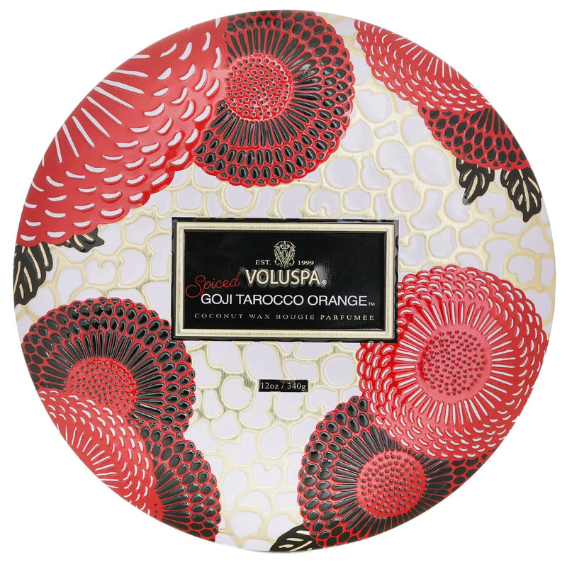ボルスパ  3 Wick Decorative Tin Candle - Spiced Goji Tarocco Orange   340g/12oz