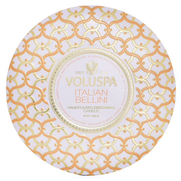 ボルスパ  3 Wick Decorative Tin Candle - Italian Bellini   340g/12oz