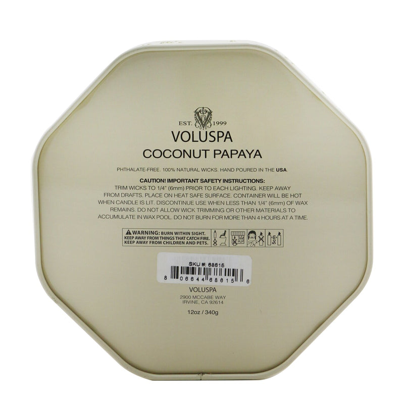 ボルスパ  3 Wick Octagon Tin Candle - Coconut Papaya   340g/12oz