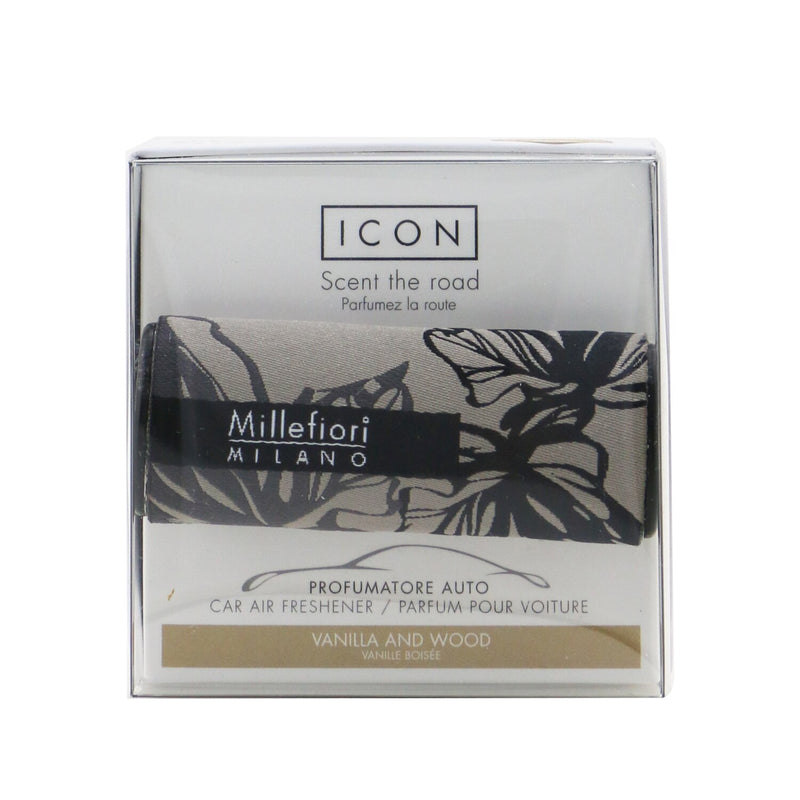 ミッレフィオーリ  Icon Textile Floral Car Air Freshener - Vanilla & Wood   1pc