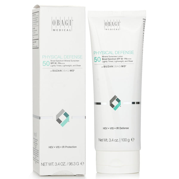 オバジ  SUZANOBAGIMD Physical Defense Broad Spectrum Mineral Sunscreen SPF 50 PA+++ (Lightly Tinted, Lightweight, & Sheer)   96.3g/3.4oz