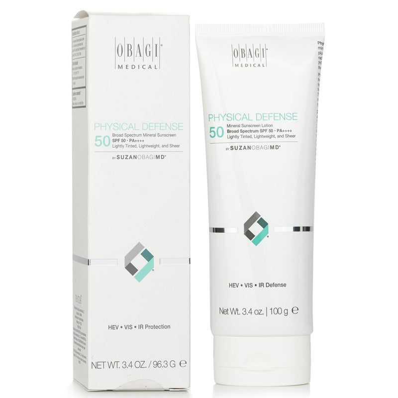 オバジ  SUZANOBAGIMD Physical Defense Broad Spectrum Mineral Sunscreen SPF 50 PA+++ (Lightly Tinted, Lightweight, & Sheer)   96.3g/3.4oz