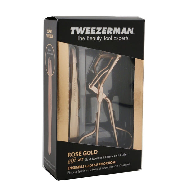 ツィーザーマン  Rose Gold Slant Tweezer & Classic Lash Curler Gift Set   2pcs