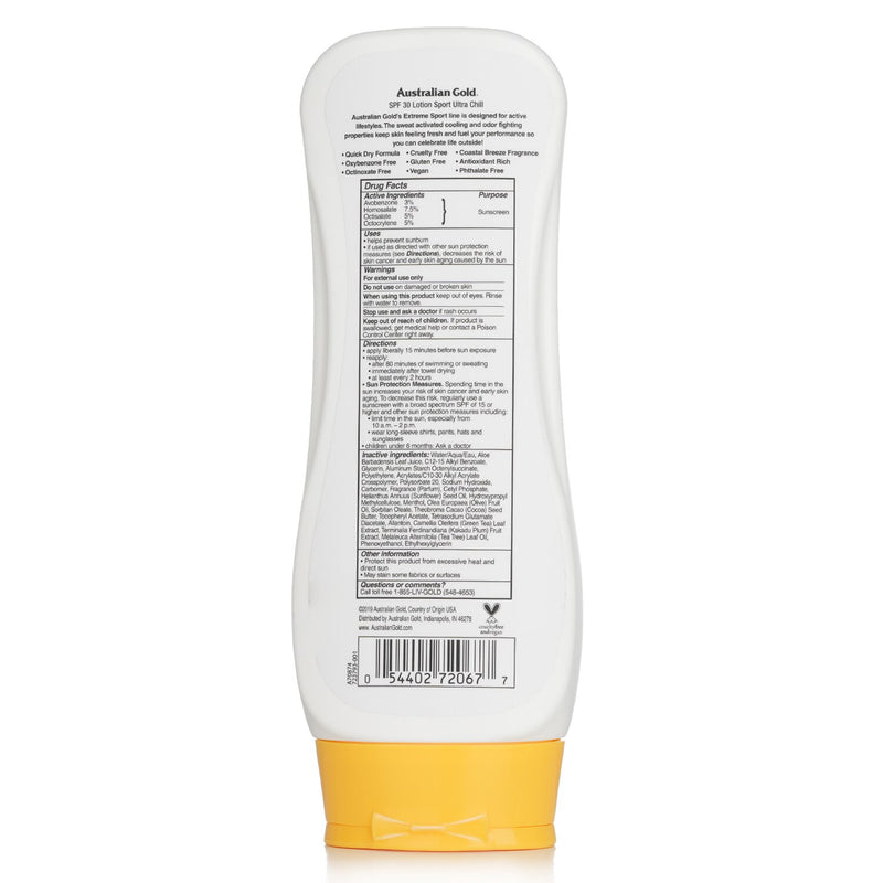 オーストラリアンゴールド  エクストリーム スポーツ ローション ウルトラ チル SPF 30   237ml/8oz
