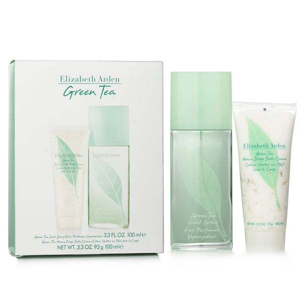 エリザベスアーデン  Green Tea Coffret: Eau Parfumee Spray 100ml/3.3oz + Honey Drops Body Cream 100ml/3.3oz   2pcs