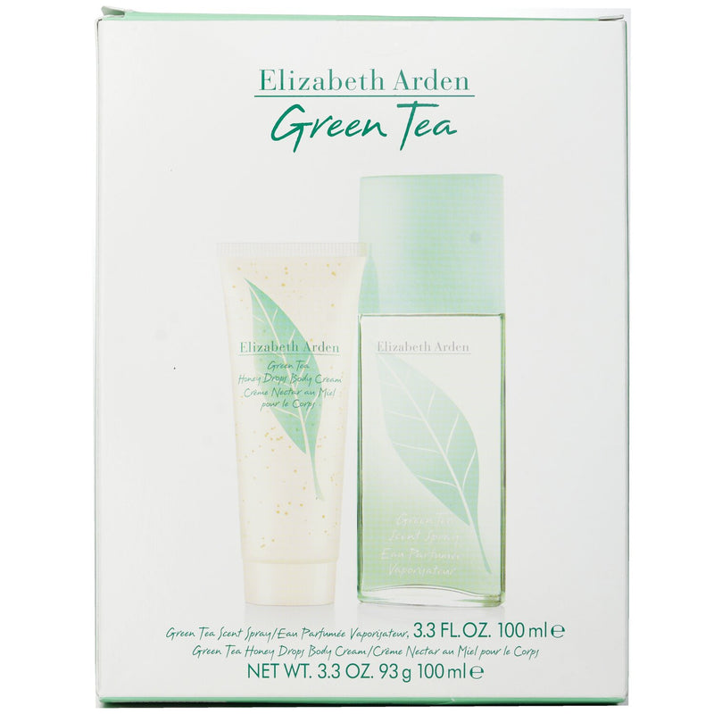 エリザベスアーデン  Green Tea Coffret: Eau Parfumee Spray 100ml/3.3oz + Honey Drops Body Cream 100ml/3.3oz   2pcs