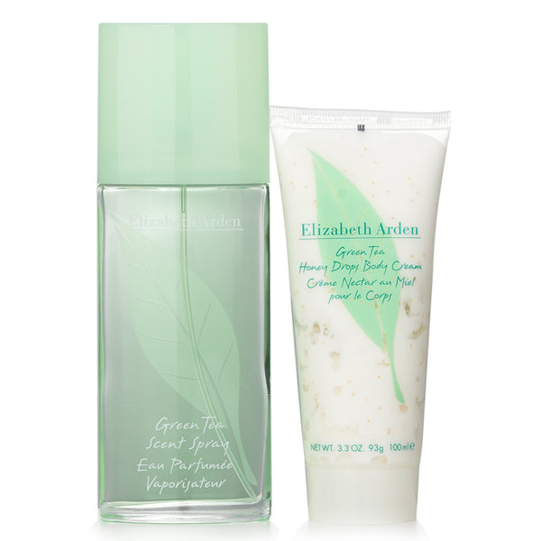エリザベスアーデン  Green Tea Coffret: Eau Parfumee Spray 100ml/3.3oz + Honey Drops Body Cream 100ml/3.3oz   2pcs