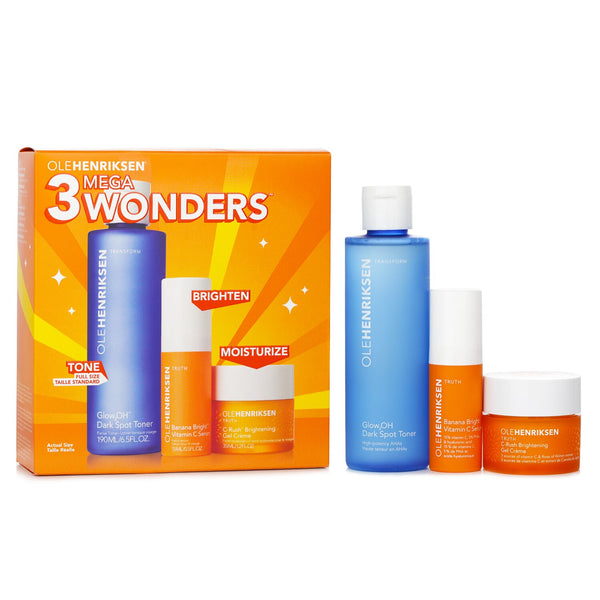 ウラヘンリクセン  3 メガ ワンダーズ セット: バナナ ブライト ビタミン C セラム 15ml + Glow2OH ダーク スポット トナー 190ml + C-ラッシュ ブライトニング ジェル クリーム 35ml   3pcs