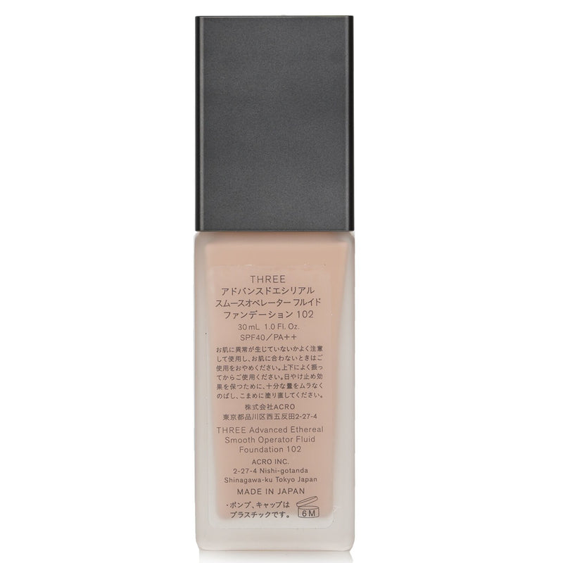 スリー THREE  アドバンスド エセリアル スムース オペレーター フルイド ファンデーション SPF40 - # 102   30ml/1oz