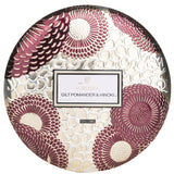 ボルスパ  3 Wick Decorative Tin Candle - Gilt Pomander & Hinoki   340g/12oz