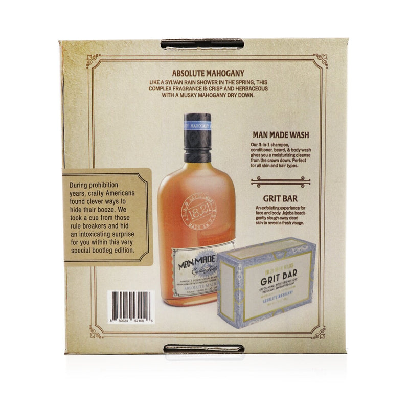 18.21 Man Made  Book of Good Grooming Gift Set Volume 2: Absolute Mahogany (Wash 532ml  + Grit Bar 198g )   2pcs